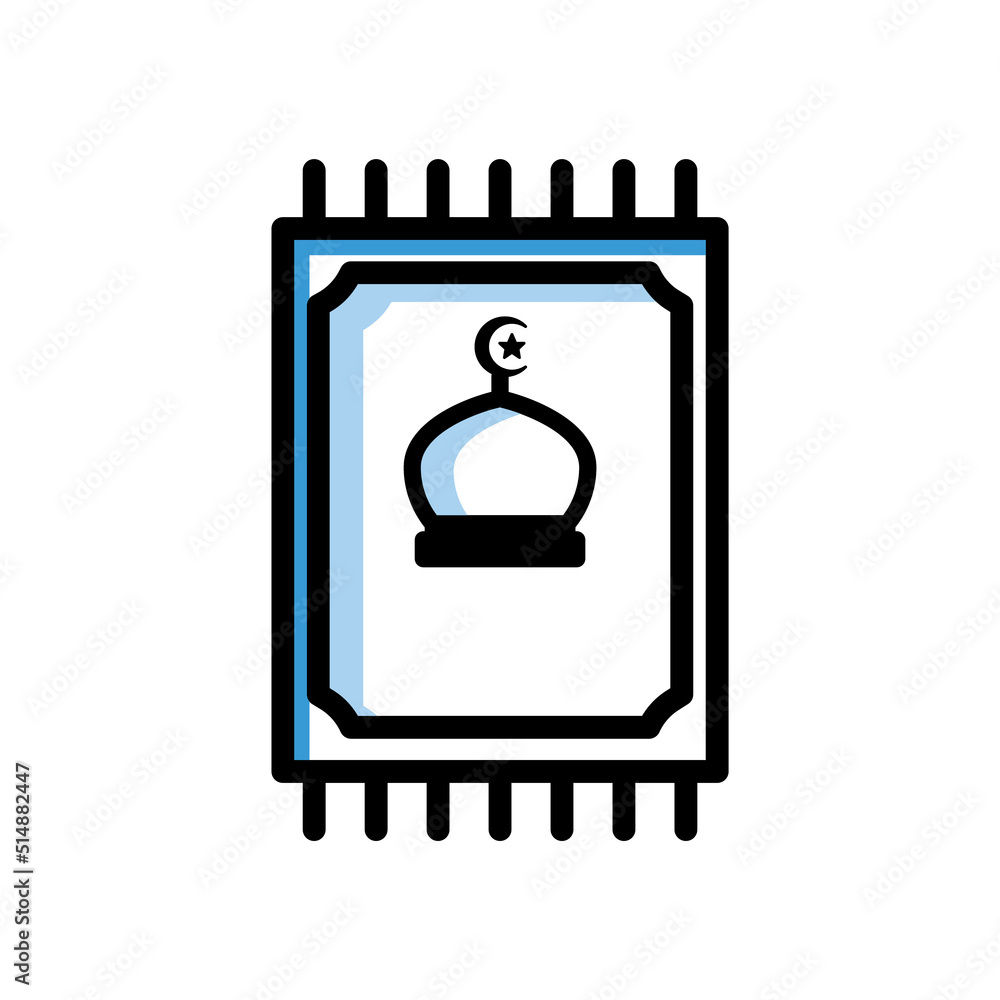 Prayer rug icon. Icon related to islamic religion. Two tone icon style. Simple design editable Prayer rug icon. Icon related to islamic religion. Two tone icon style. Simple design editable