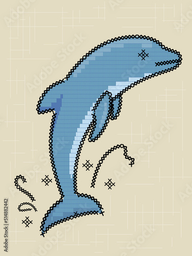 Greece Dolphin Embroidery H...