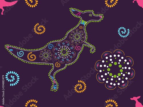 Kangaroo Design Seamless Ba...