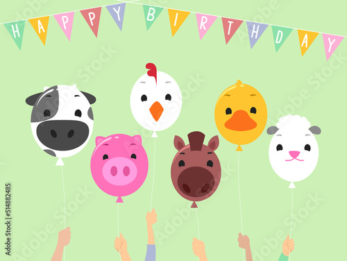 Kids Hands Farm Animals Bal...