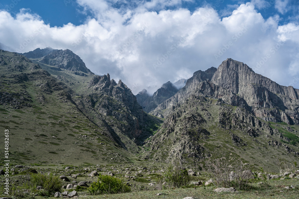 Mountains in the North Caucasus in the Chegem Gorge in Russia
