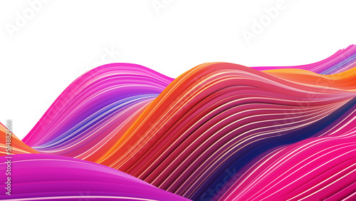 rainbow color wave shape abstract background 3d illustration