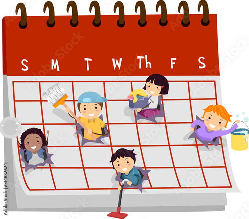 Stickman Kids Calendar Household Chores