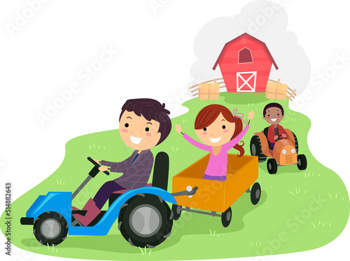 Stickman Kids Farm Fun Vehi...