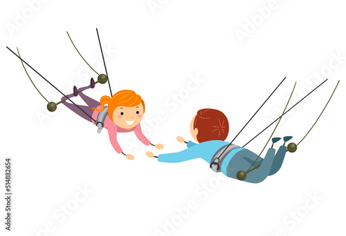 Stickman Kids Flying Trapez...