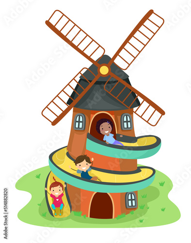 Stickman Kids Windmill Desi...