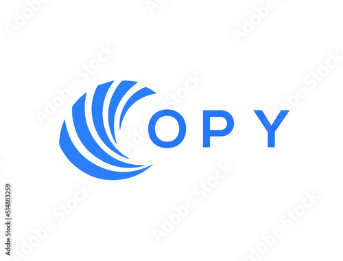 OPY Flat accounting logo design on white background. OPY creative initials Growth graph letter logo concept. OPY business finance logo design.
 photo