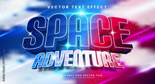 Space adventure editable vector text effect with modern concept.