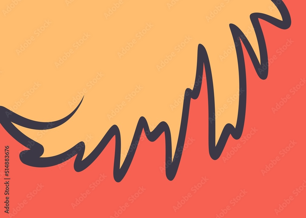 Fototapeta premium Simple background with cute wavy lines and with some copy space area