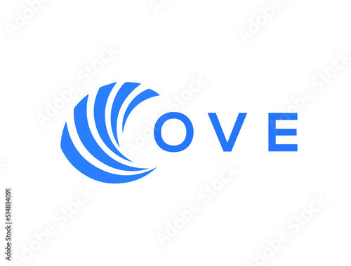 OVE Flat accounting logo design on white background. OVE creative initials Growth graph letter logo concept. OVE business finance logo design.

