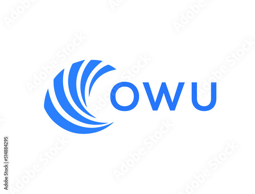 OWU Flat accounting logo design on white background. OWU creative initials Growth graph letter logo concept. OWU business finance logo design.
 photo