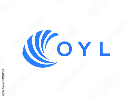 OYL Flat accounting logo design on white background. OYL creative initials Growth graph letter logo concept. OYL business finance logo design.
 photo