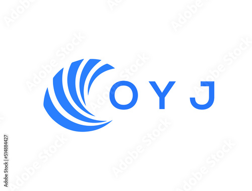 OYJ Flat accounting logo design on white background. OYJ creative initials Growth graph letter logo concept. OYJ business finance logo design.
 photo