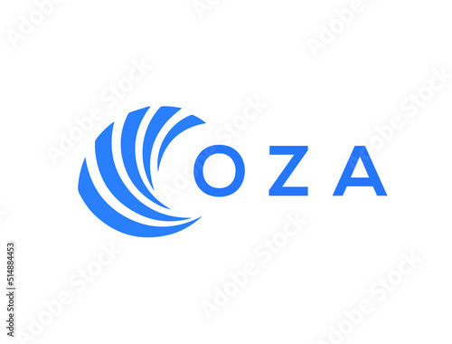 OZA Flat accounting logo design on white background. OZA creative initials Growth graph letter logo concept. OZA business finance logo design.
 photo