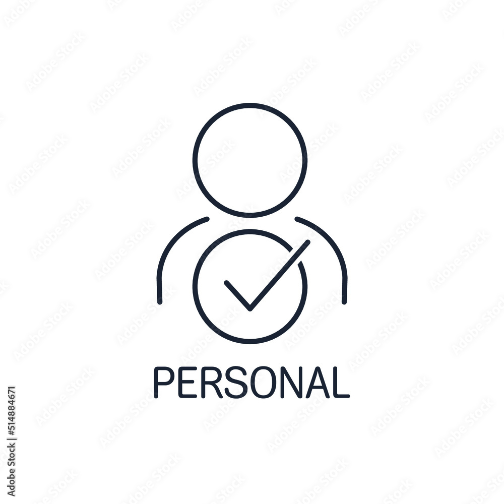Personal participation. Vector linear icon isolated on white background. Personal participation. Vector linear icon isolated on white background.