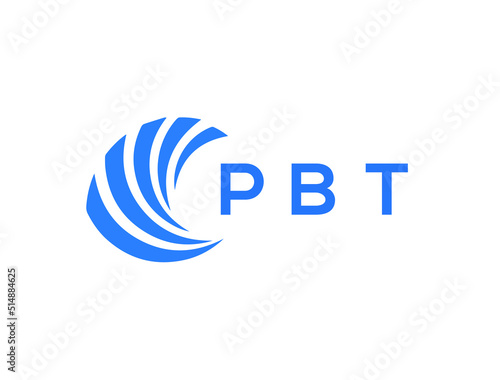 PBT Flat accounting logo design on white background. PBT creative initials Growth graph letter logo concept. PBT business finance logo design.
 photo