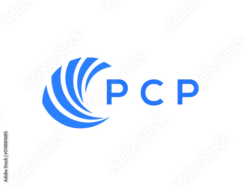 PCP Flat accounting logo design on white background. PCP creative initials Growth graph letter logo concept. PCP business finance logo design.
 photo