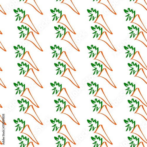Fototapeta Naklejka Na Ścianę i Meble -  Carrot. Doodle illustration of carrots. Image for postcards and scrapbooking. Seamless pattern.
