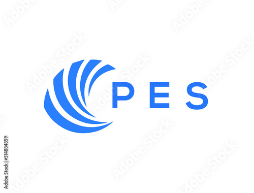 PES Flat accounting logo design on white background. PES creative initials Growth graph letter logo concept. PES business finance logo design.
