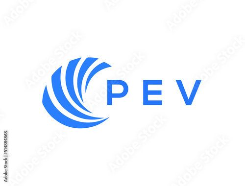 PEV Flat accounting logo design on white background. PEV creative initials Growth graph letter logo concept. PEV business finance logo design.
 photo