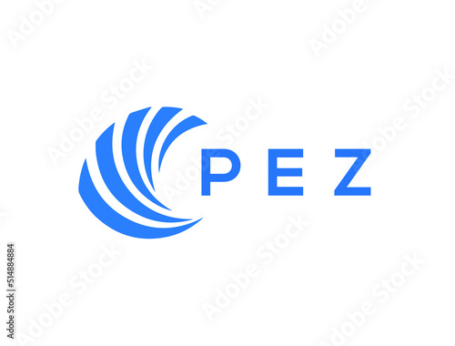 PEZ Flat accounting logo design on white background. PEZ creative initials Growth graph letter logo concept. PEZ business finance logo design.
 photo