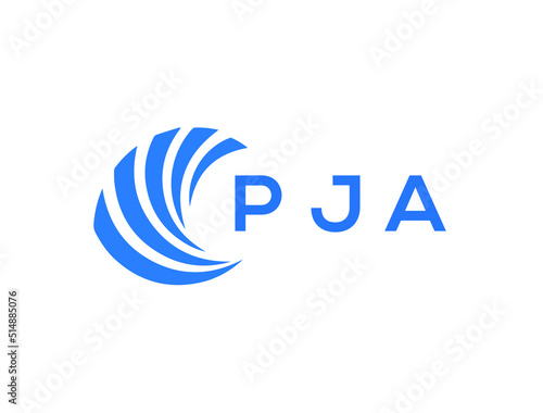 PJA Flat accounting logo design on white background. PJA creative initials Growth graph letter logo concept. PJA business finance logo design.
 photo