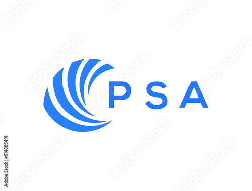 PSA Flat accounting logo design on white background. PSA creative initials Growth graph letter logo concept. PSA business finance logo design.
