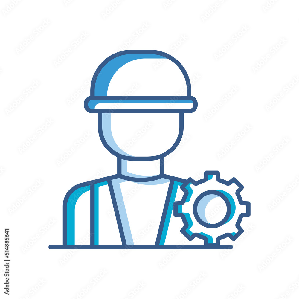 Mechanic icon. Icon related to profession. Two tone icon style. Simple design editable