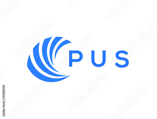 PUS Flat accounting logo design on white background. PUS creative initials Growth graph letter logo concept. PUS business finance logo design.
