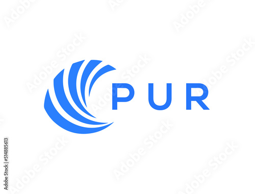 PUR Flat accounting logo design on white background. PUR creative initials Growth graph letter logo concept. PUR business finance logo design.
