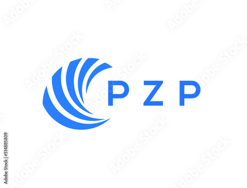 PZP Flat accounting logo design on white background. PZP creative initials Growth graph letter logo concept. PZP business finance logo design.
 photo