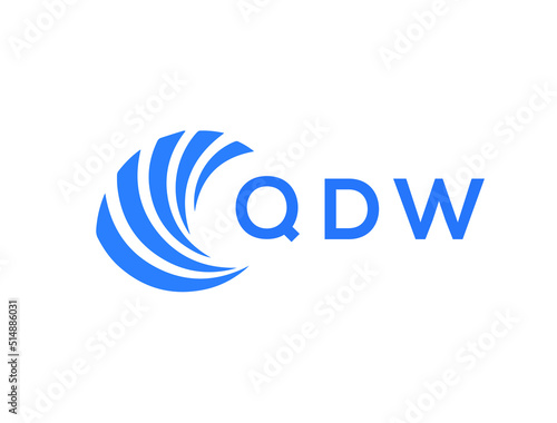 QDW Flat accounting logo design on white background. QDW creative initials Growth graph letter logo concept. QDW business finance logo design. 