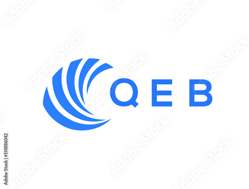 QEB Flat accounting logo design on white background. QEB creative initials Growth graph letter logo concept. QEB business finance logo design.
