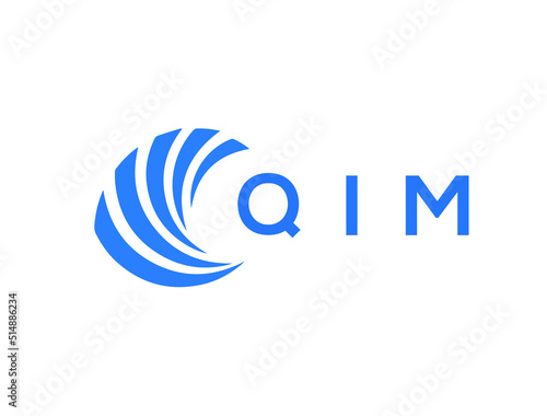 QIM Flat accounting logo design on white background. QIM creative initials Growth graph letter logo concept. QIM business finance logo design.
