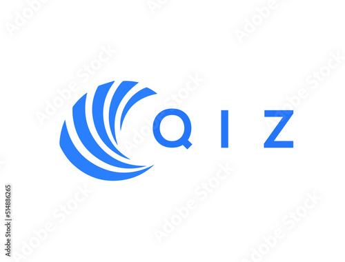 QIZ Flat accounting logo design on white background. QIZ creative initials Growth graph letter logo concept. QIZ business finance logo design.
 photo