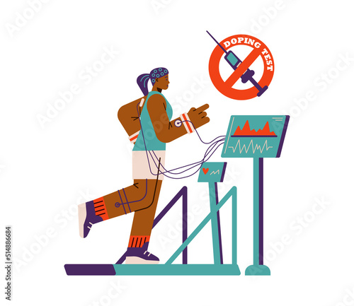 Stop doping with sportsman training for competition vector illustration isolated.