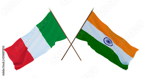Free Download Background for designers, illustrators. National Independence Day. Flags Italy and India - GFXLoad