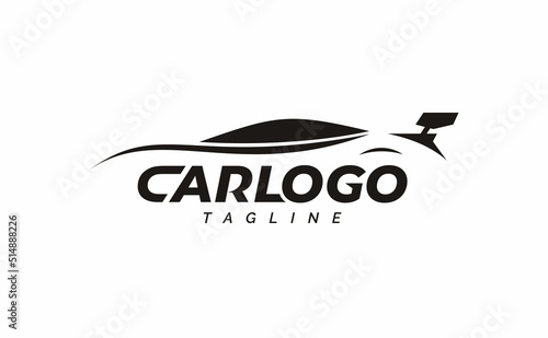 car silhouette concept logo design. car garage vector illustration.
