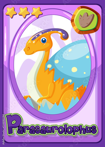 Parasaurolophus dinosaur cartoon card