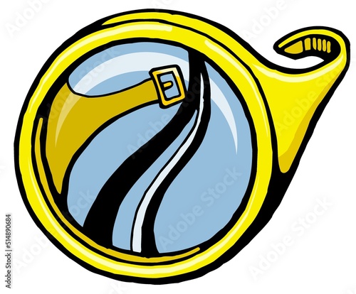 cartoon yellow scuba mask with buckle