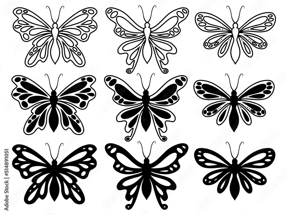 Butterfly Line Art Doodle Illustration Butterfly Line Art Doodle Illustration