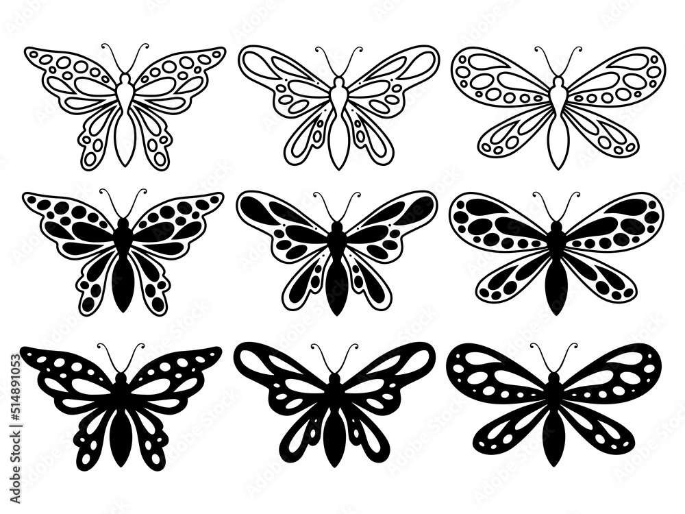 Butterfly Line Art Doodle Illustration Butterfly Line Art Doodle Illustration