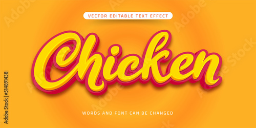 Chicken text 3d style editable text effect