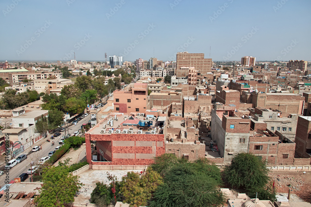 The view of the center of Sukkur, Pakistan