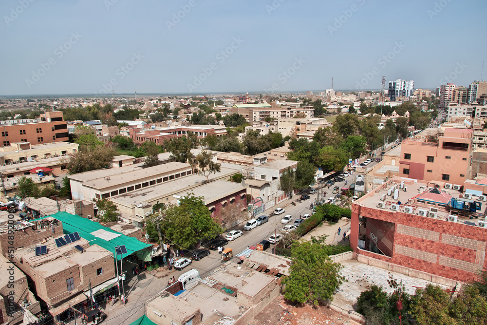 The view of the center of Sukkur, Pakistan