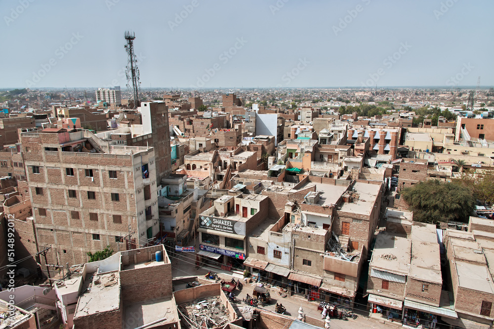 Sukkur, Pakistan - 24 Mar 2021: The view of the center of Sukkur, Pakistan