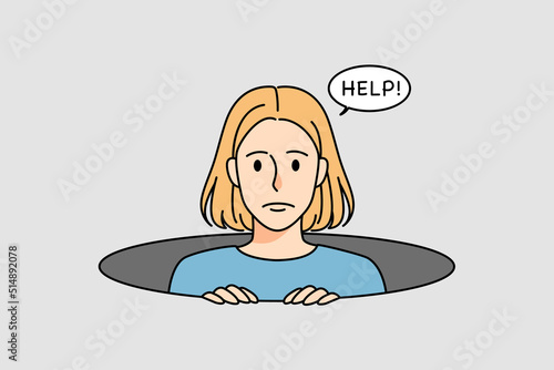 Woman suffer from loneliness asking for help 