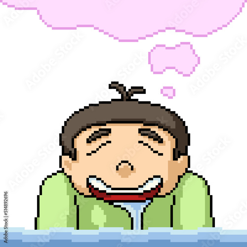 pixel art man sweet daydreaming