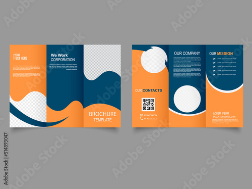 Corporate business trifold brochure template, Creative and Professional tri fold brochure vector design, modern trifold business brochure template.