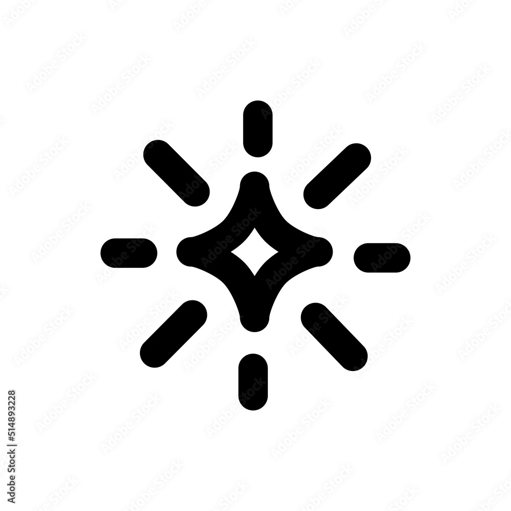 Simple glittering star icon, Vector line icon on white background. Simple glittering star icon, Vector line icon on white background.